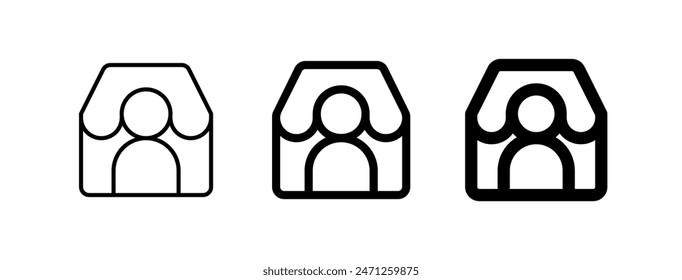 Icono de vendedor, comerciante, Vector de usuario editable. Parte de una gran familia de iconos. Perfecto para interfaces de Web y App, presentaciones, infografías, etc