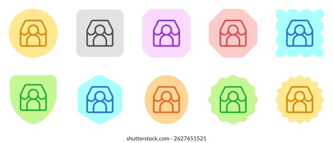 Vendedor, comerciante, icono de Vector de usuario editable. Parte de una gran familia de iconos. Perfecto para interfaces de Web y App, presentaciones, infografías, etc