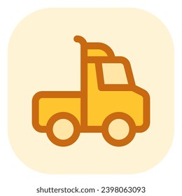 Icono del vector del camión de semirremolque editable. Vehículos, transporte, viajes. Parte de una familia de iconos grandes. Perfecto para interfaces web y de aplicaciones, presentaciones, infografías, etc