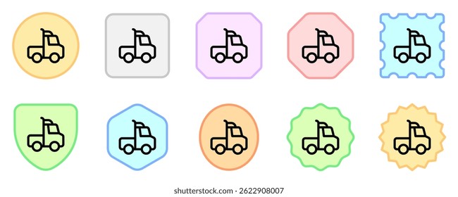 Ícone vetor semirreboque editável caminhão. Veículos, transporte, viagens. Parte de uma grande família de conjuntos de ícones. Perfeito para interfaces web e app, apresentações, infográficos, etc
