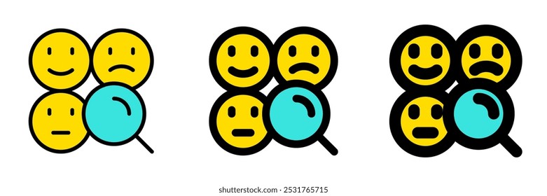 Editable sentiment analysis, emotion vector icon. AI technology, artificial intelligence, computer. Part of a big icon set family. Perfect for web and app interfaces, presentations, infographics, etc