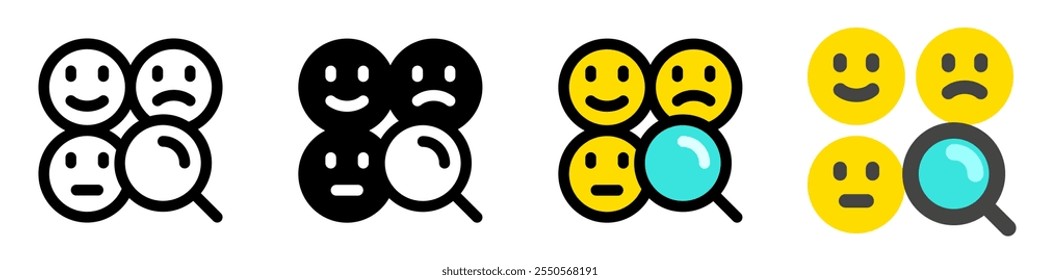 Editable sentiment analysis, emotion vector icon. AI technology, artificial intelligence, computer. Part of a big icon set family. Perfect for web and app interfaces, presentations, infographics, etc