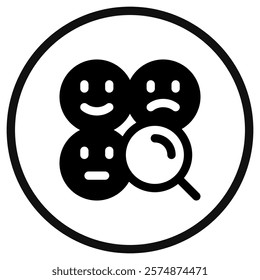 Editable sentiment analysis, emotion vector icon. AI technology, artificial intelligence, computer. Part of a big icon set family. Perfect for web and app interfaces, presentations, infographics, etc