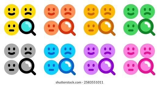 Editable sentiment analysis, emotion vector icon. AI technology, artificial intelligence, computer. Part of a big icon set family. Perfect for web and app interfaces, presentations, infographics, etc