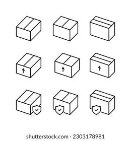 Editable Set Icon of Box Delivery, Vector illustration isolated on white background. using for Presentation, website or mobile app