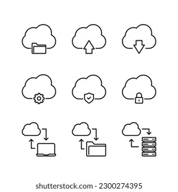 Editable Set Icon of Cloud Computing, Vector illustration isolated on white background. using for Presentation, website or mobile app