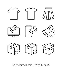 Editable Set Icon of E-Commerce, Vector illustration isolated on white background. using for Presentation, website or mobile app