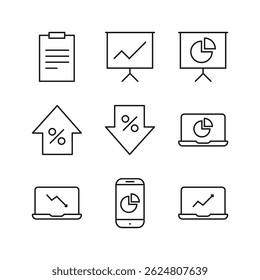 Editable Set Icon of Finance Report, Vector illustration isolated on white background. using for Presentation, website or mobile app