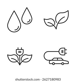 Editable Set Icon of Green Energy and Environment, Vector illustration isolated on white background. using for Presentation, website or mobile app