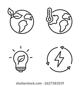 Editable Set Icon of Green Energy and Good Environment , Vector illustration isolated on white background. using for Presentation, website or mobile app