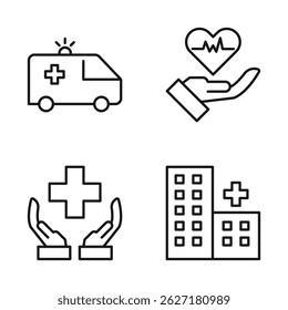 Ícone de Conjunto Editável de Assistência Médica e Médica, Ilustração de Vetor isolada em fundo branco. usando para Apresentação, site ou aplicativo móvel