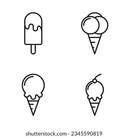 Editable Set Icon of Ice Cream, Vector illustration isolated on white background. using for Presentation, website or mobile app