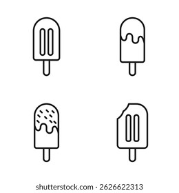 Editable Set Icon of Ice Cream, Vector illustration isolated on white background. using for Presentation, website or mobile app
