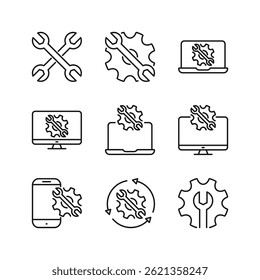 Editable Set Icon of Repair, Vector illustration isolated on white background. using for Presentation, website or mobile app