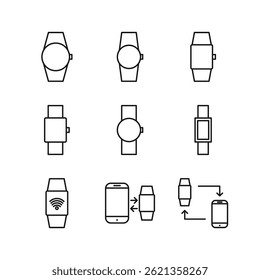 Editable Set Icon of Smartwatch, Vector illustration isolated on white background. using for Presentation, website or mobile app