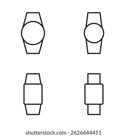 Editable Set Icon of Smartwatch, Vector illustration isolated on white background. using for Presentation, website or mobile app