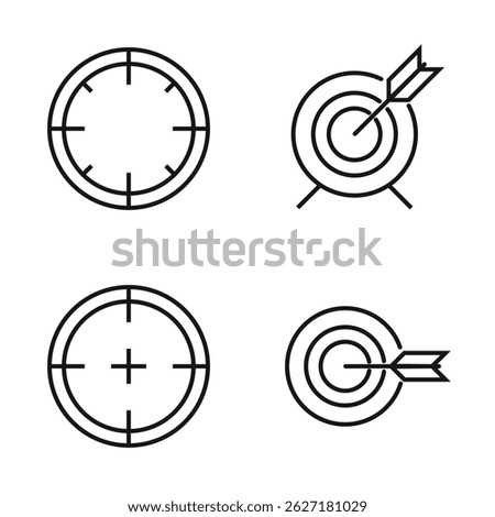 Editable Set Icon of Target Achievement, Vector illustration isolated on white background. using for Presentation, website or mobile app