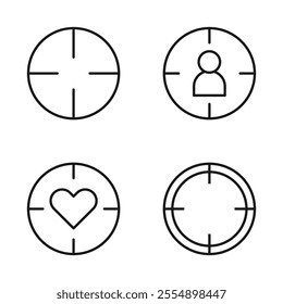 Editable Set Icon of Target, Vector illustration isolated on white background. using for Presentation, website or mobile app