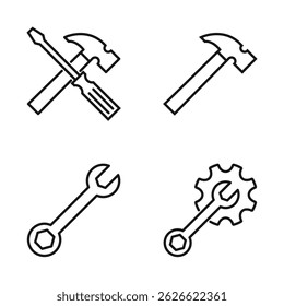 Editable Set Icon of Tools, Vector illustration isolated on white background. using for Presentation, website or mobile app