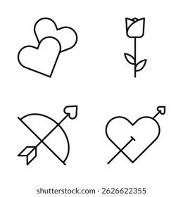 Ícone de conjunto editável de Valentim, ilustração de vetor isolado no fundo branco. usando para apresentação, site ou aplicativo móvel