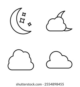 Editable Set Icon of Weather, Vector illustration isolated on white background. using for Presentation, website or mobile app