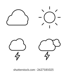 Editable Set Icon of Weather, Vector illustration isolated on white background. using for Presentation, website or mobile app