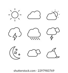 Editable Set Icon of  Weather,Vector illustration isolated on white background. using for Presentation, website or mobile app