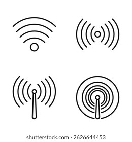 Editable Set Icon of Wireless, Vector illustration isolated on white background. using for Presentation, website or mobile app