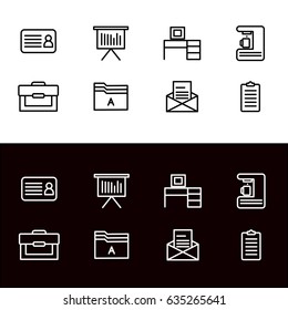 Editable set of office icons. Icons for web and mobile. Eps10