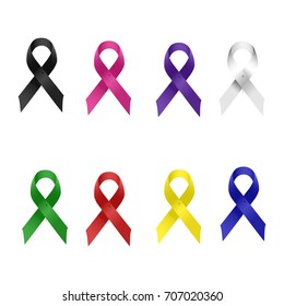 Editable set of solidarity ties in different colors