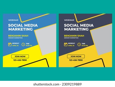 Editable set square banner digital marketing agency social media instagram post promotion template	