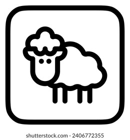 Editable sheep, ewe, lamb vector icon. Animal, farm, livestock. Part of a big icon set family. Perfect for web and app interfaces, presentations, infographics, etc