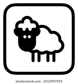 Editable sheep, ewe, lamb vector icon. Animal, farm, livestock. Part of a big icon set family. Perfect for web and app interfaces, presentations, infographics, etc