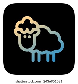 Editable sheep, ewe, lamb vector icon. Animal, farm, livestock. Part of a big icon set family. Perfect for web and app interfaces, presentations, infographics, etc