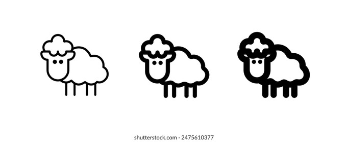 Editable sheep, ewe, lamb vector icon. Animal, farm, livestock. Part of a big icon set family. Perfect for web and app interfaces, presentations, infographics, etc