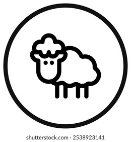 Editable sheep, ewe, lamb vector icon. Animal, farm, livestock. Part of a big icon set family. Perfect for web and app interfaces, presentations, infographics, etc