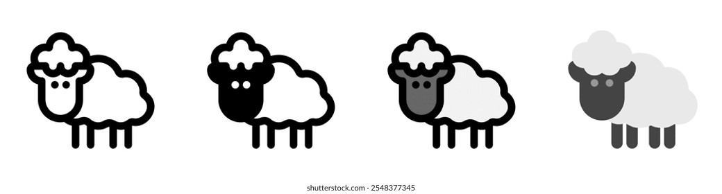 Editable sheep, ewe, lamb vector icon. Animal, farm, livestock. Part of a big icon set family. Perfect for web and app interfaces, presentations, infographics, etc