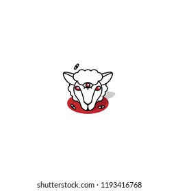 Editable sheep's head perfect for logos and usable as an icon