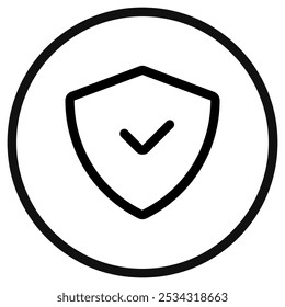 Escudo editable, icono de Vector de seguro. Parte de una gran familia de iconos. Perfecto para interfaces de Web y App, presentaciones, infografías, etc