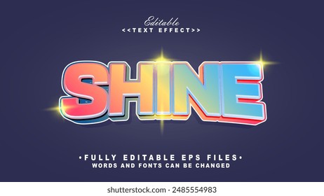 editable shine text effect.typhography logo