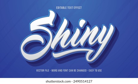 Editable shiny blue text effect