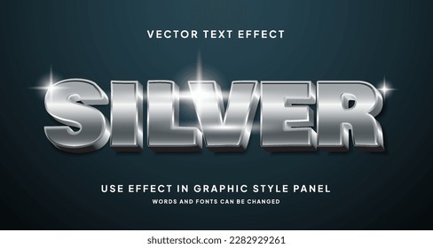 Editable Shiny Silver Text Effect