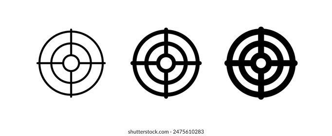 Editierbares Schießspiel, Ziel, Fokus-Vektorgrafik-Symbol. Video-Spiel, Spiel-Elemente. Teil einer großen Icon-Set-Familie. Ideal für Web- und App-Interfaces, Präsentationen, Infografiken usw
