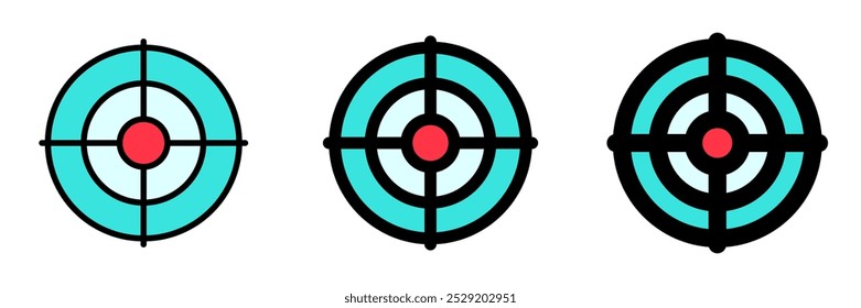 Editável jogo de tiro, alvo, foco ícone de vetor. Videogame, elementos de jogos. Parte de uma grande família de conjuntos de ícones. Perfeito para interfaces web e app, apresentações, infográficos, etc
