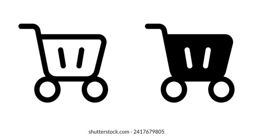 Icono del vector del carro de la compra editable. Parte de una familia de iconos grandes. Perfecto para interfaces web y de aplicaciones, presentaciones, infografías, etc