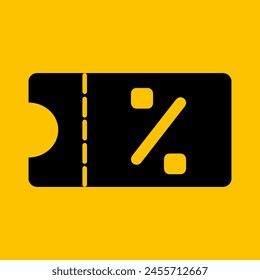 editable shopping icon on yellow background