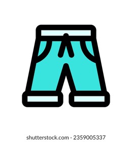 Icono de vector de cortos editables. Ropa, moda, vestimenta. Parte de una familia de iconos grandes. Perfecto para interfaces web y de aplicaciones, presentaciones, infografías, etc