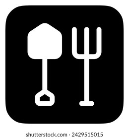 Editable shovel and rake vector icon. Farming, gardening, tools. Part of a big icon set family. Perfect for web and app interfaces, presentations, infographics, etc