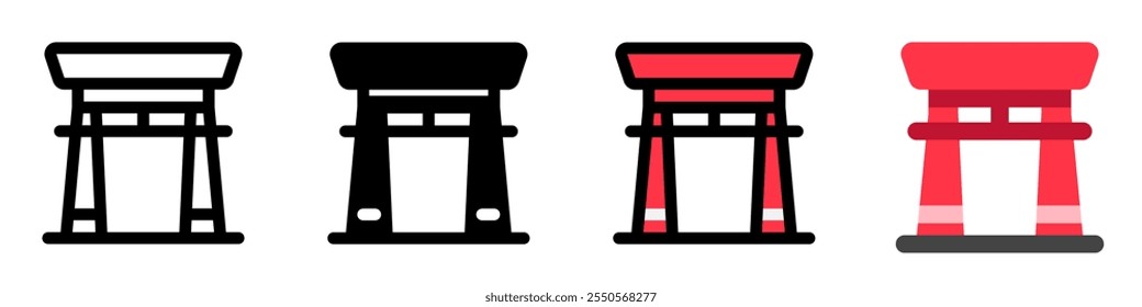Editable shrine, gate, vector icon. Landmark, monument, religious, cultural, building, architecture. Part of a big icon set family. Perfect for web and app interfaces, presentations, infographics, etc