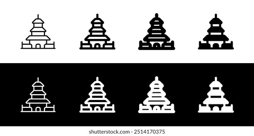 Santuário editável, ícone do vetor do templo. Marco, monumento, religioso, edifício, arquitetura. Parte de uma grande família de conjuntos de ícones. Perfeito para interfaces web e app, apresentações, infográficos, etc